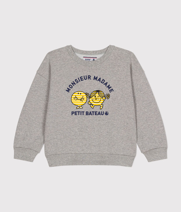 Children's fleece Mr. Men and Little Miss sweatshirt grey