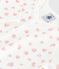 Babies' printed cotton footless pyjama suit MARSHMALLOW white/CHARME pink