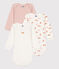 Babies' Bird Print Long-Sleeved Cotton Bodysuits - 3-Pack variante 1