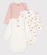 Babies' Bird Print Long-Sleeved Cotton Bodysuits - 3-Pack