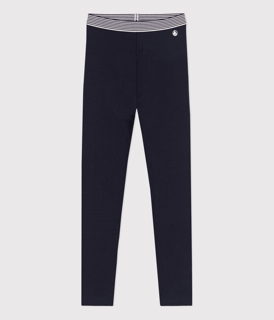 Girls' Cotton and Elastane Jeggings SMOKING blue