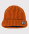 Babies' Knit Hat with Recycled Fleece Lining RUSTY brown