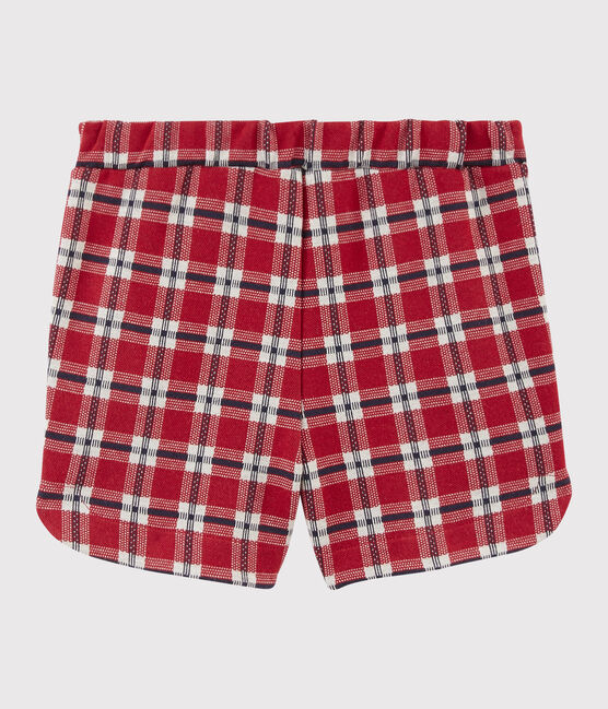 Girls' knit shorts TERKUIT red/MULTICO white