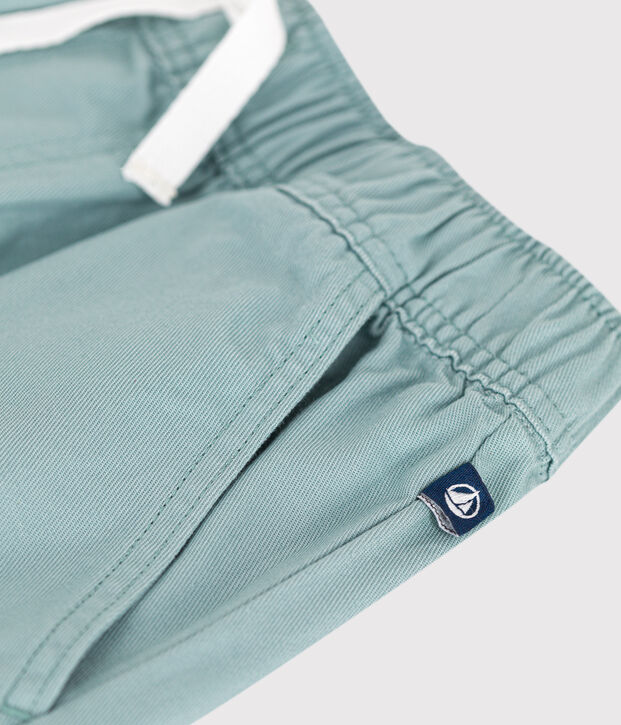 Children's Bermuda shorts in plain cotton green