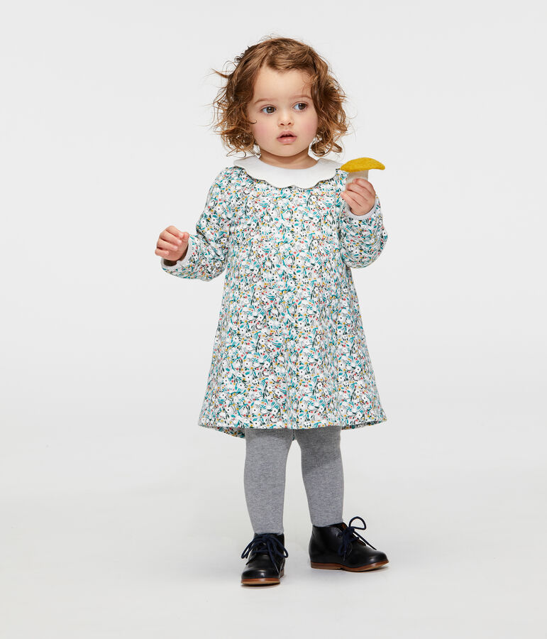 Baby Girls' Long-Sleeved Print Dress grey/multicolor