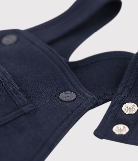 Babies' Long Thick Jersey Dungarees SMOKING blue