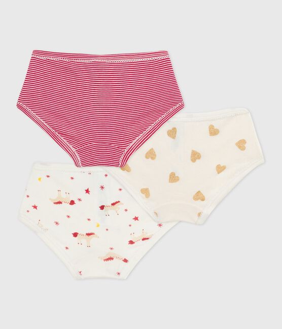 Pack of children's high-waisted printed cotton pants variante 1