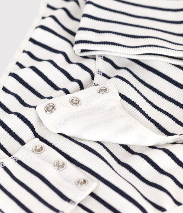 Women's striped cotton and elastane body white/blue
