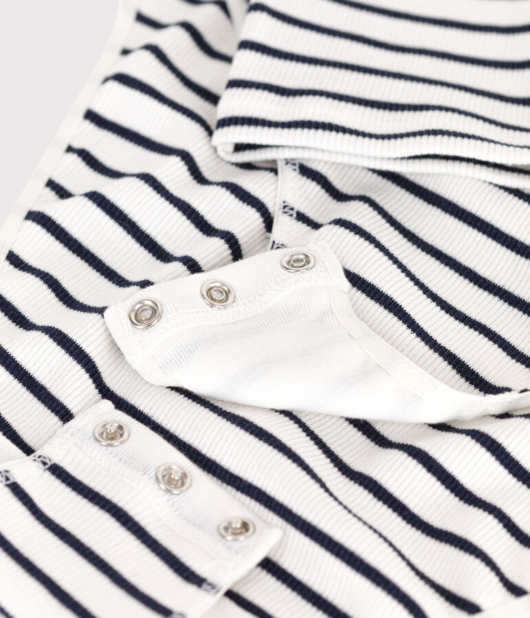 Women's striped cotton and elastane body white/blue