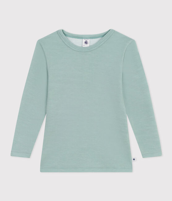 Children's Unisex Long-Sleeved Wool and Cotton T-Shirt PAUL green