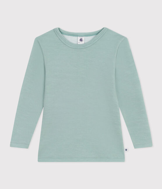 Children's Unisex Long-Sleeved Wool and Cotton T-Shirt PAUL green
