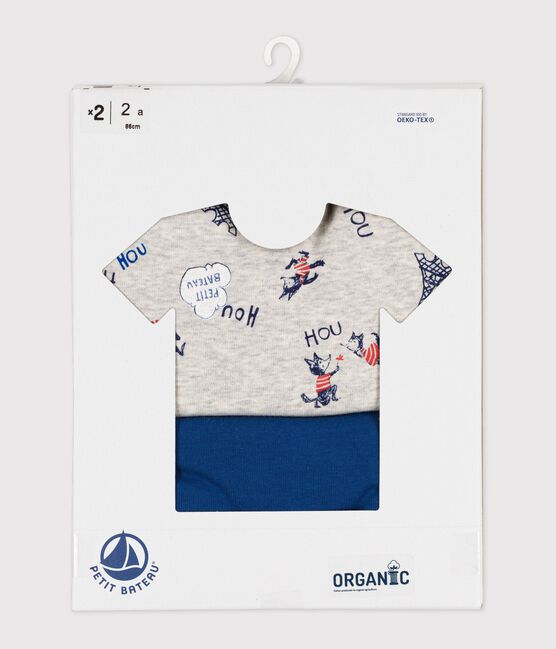 Boys' Short-Sleeved Paris Print Organic Cotton T-Shirts - 2-Pack variante 1