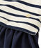 Girl's striped dual fabric dress COQUILLE beige/SMOKING blue