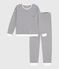 Women's stripy cotton terry pyjamas MILK blue/SOIR