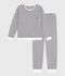 Women's stripy cotton terry pyjamas blue/blue