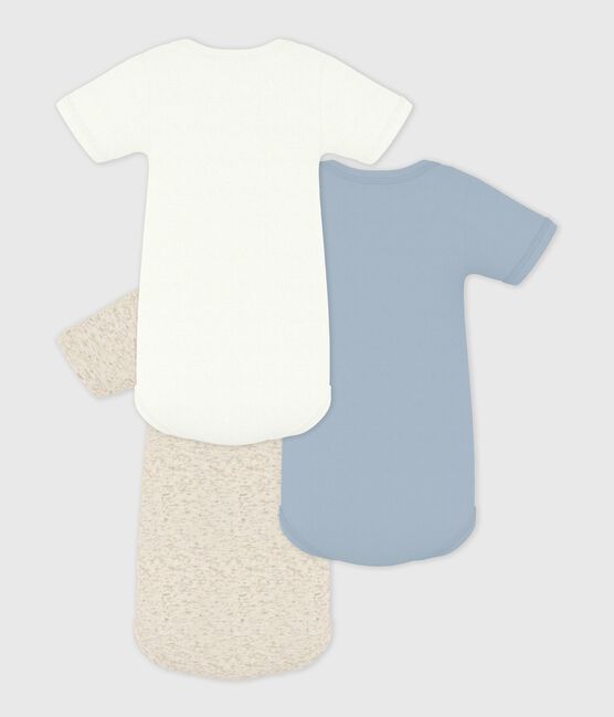 Babies' Plain Short-Sleeved Cotton Bodysuits - 3-Pack variante 1