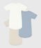 Babies' Plain Short-Sleeved Cotton Bodysuits - 3-Pack variante 1