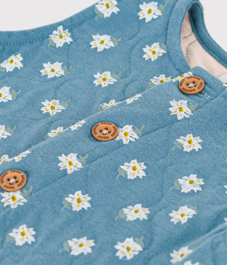 Babies' Sleeveless Patterned Quilted Tube Knit Jumpsuit blue/multicolor