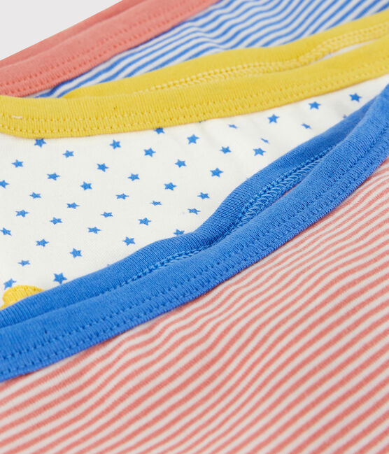 Girls' Pinstriped Organic Cotton Knickers - 3-Pack variante 1