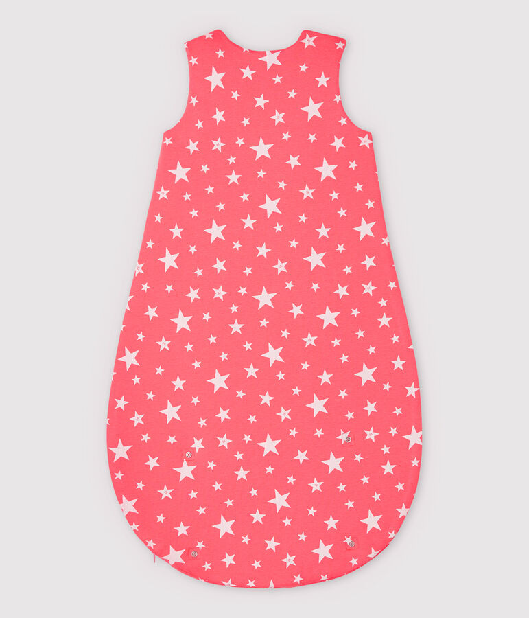 Babies' Starry Cotton Sleeping Bag PEACHY pink/MARSHMALLOW white