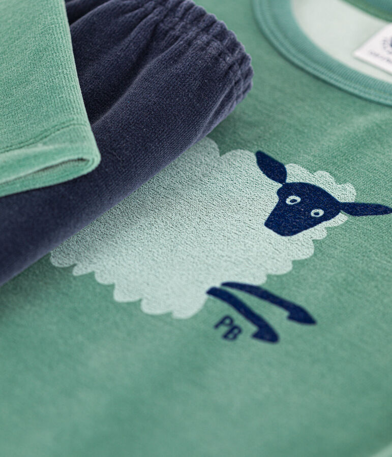 Boys' Velour Pyjamas green/multicolor