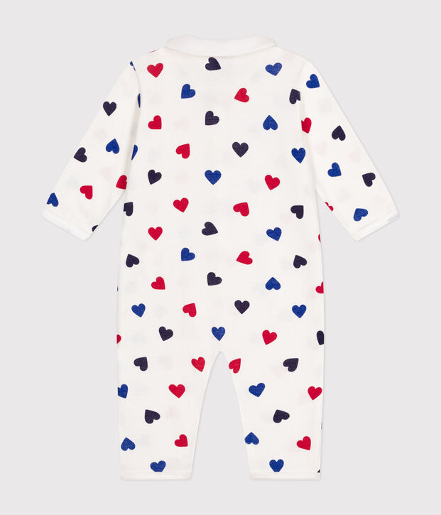 Babie's footless heart print cotton pyjamas white/multicolor