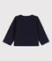 Babies' Plain Thick Jersey Cardigan SMOKING blue