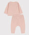 Babies' Organic Plain Tube Knit Clothing - 2-Piece Set SALINE pink
