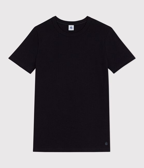 Women's Iconic plain short-sleeved rib knit T-shirt BLACK black