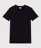 Women's Iconic plain short-sleeved rib knit T-shirt BLACK black