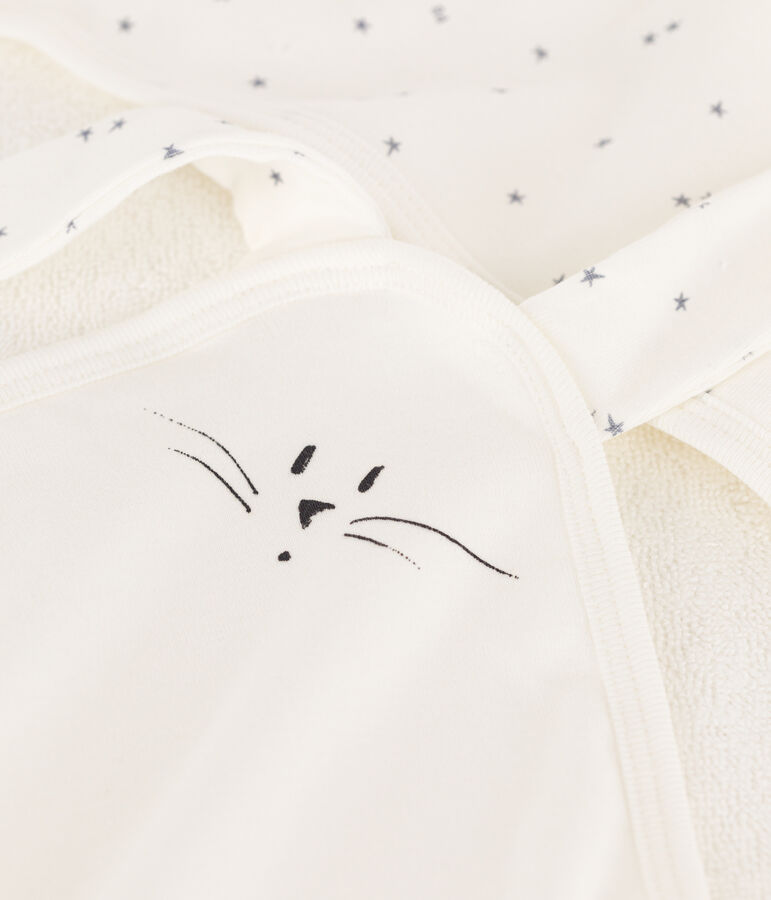 Cotton Bath Wrap and Comforter MARSHMALLOW white/GRIS grey