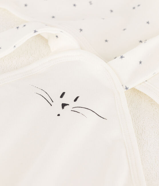 Cotton Bath Wrap and Comforter MARSHMALLOW white/GRIS grey