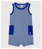 Baby Boys' Stripy Ribbed Playsuit SURF blue/MARSHMALLOW white