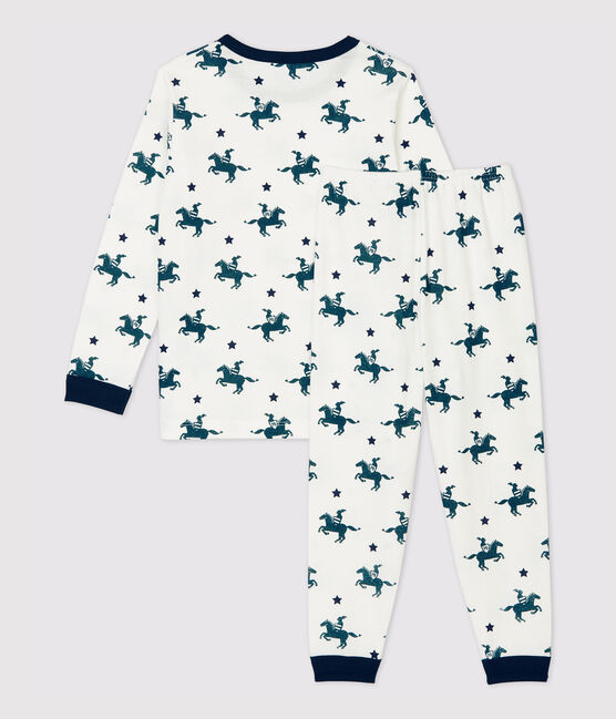 Boys' Knight Print Cotton Pyjamas MARSHMALLOW white/MULTICO white