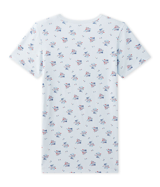T-shirt fille imprimé en jersey stretch FRAICHEUR blue/MULTICO white