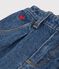 Babies' trousers in plain denim with heart embroidery blue