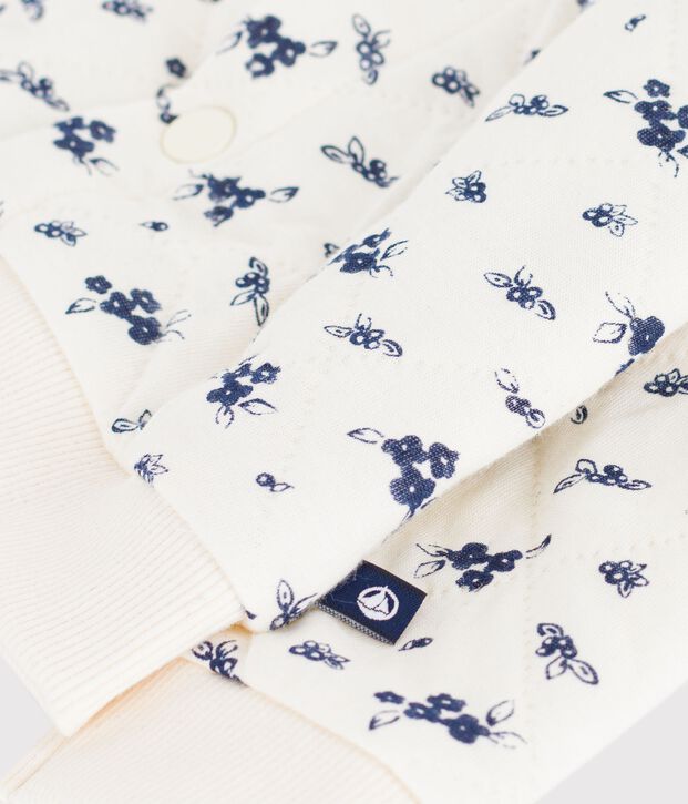 Babies' floral-print cotton cardigan blue/blue