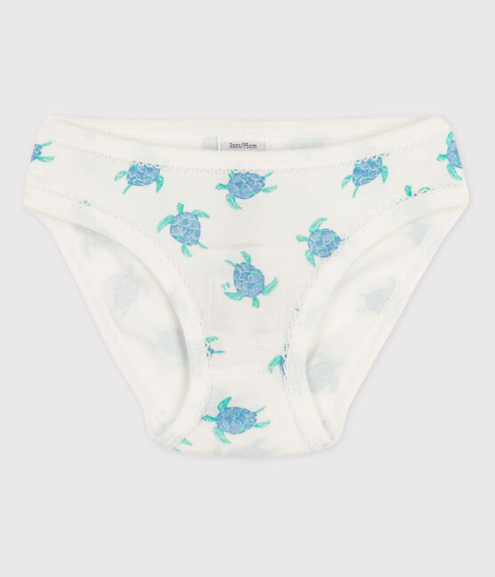 Girls' Cotton Briefs MARSHMALLOW white/BLEU blue/MULTICO
