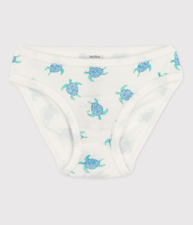 Girls' Cotton Briefs white/blue/multicolor