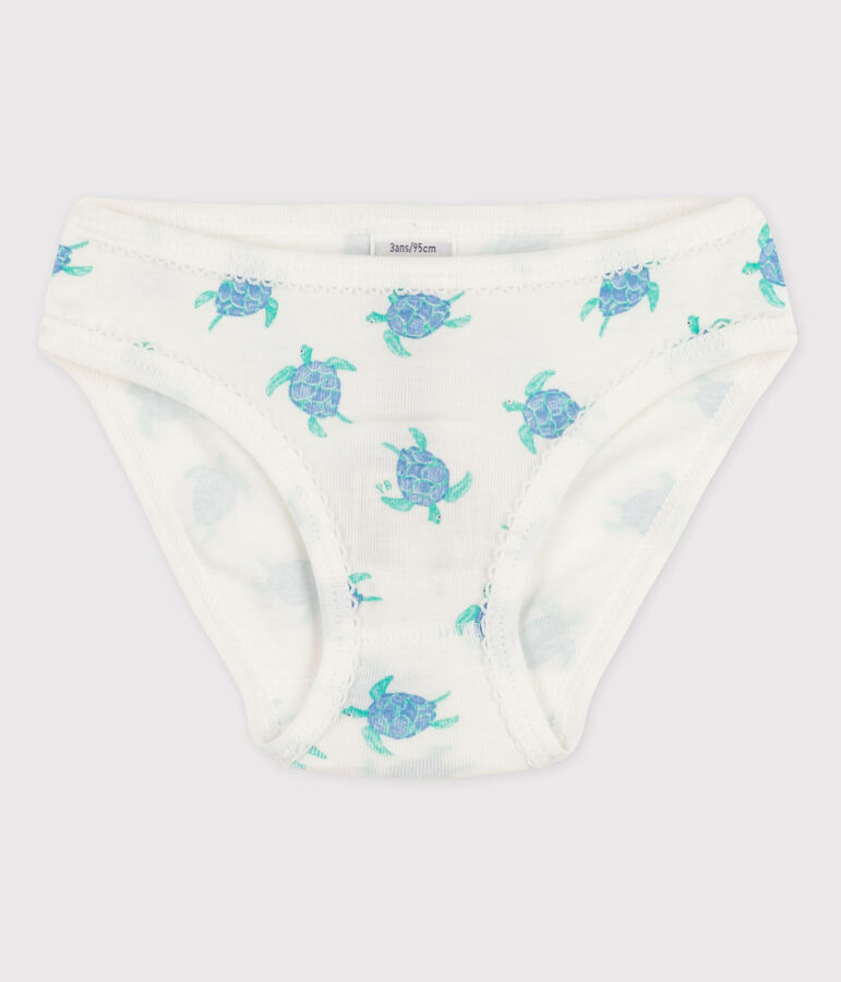 Girls' Cotton Briefs white/blue/multicolor