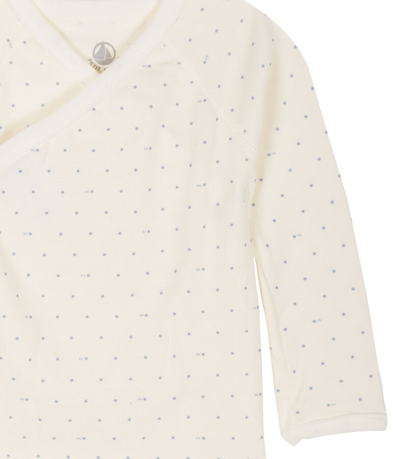 Newborn Babies' Long-Sleeved Bodysuit white/blue