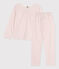 Girls' Starry Cotton Pyjamas MARSHMALLOW white/STOP