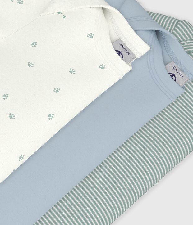 Pack of babies' short sleeved printed cotton bodies multicolor