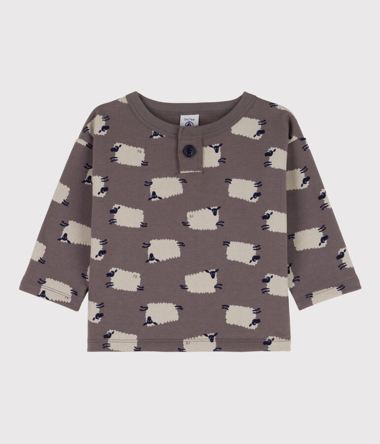 Babies' Sheep Print Fleece Sweatshirt grey/multicolor