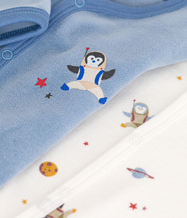 Babies' velour pyjamas - 2-pack multicolor