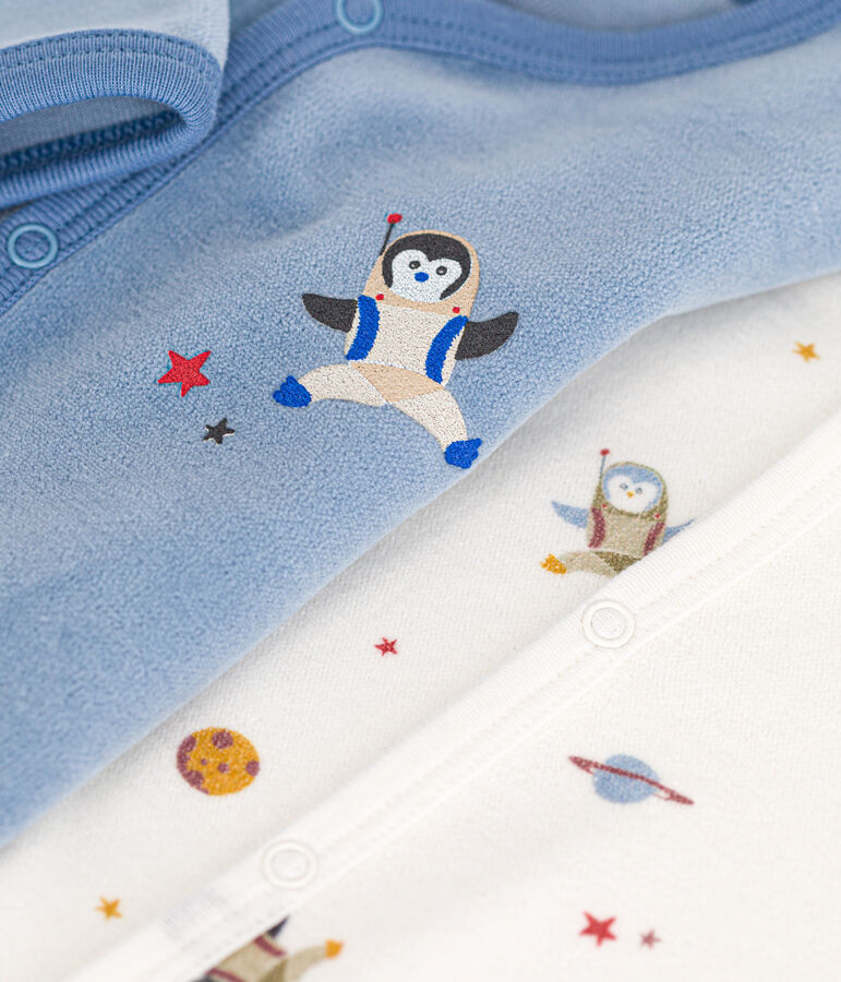 Babies' velour pyjamas - 2-pack multicolor