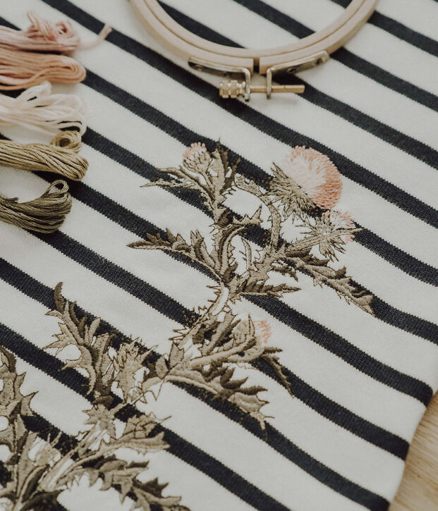 Petit Bateau x Deyrolle Women's Breton Top white/blue