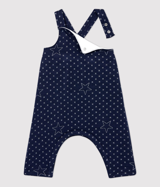 Babies' Starry Organic Cotton Quilted Dungarees SMOKING blue