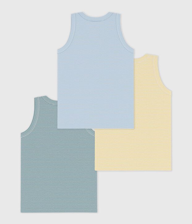 Pack of children's stripy cotton tank tops multicolor