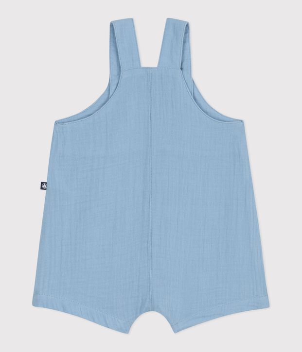 Babies' plain cotton gauze short dungarees FLO